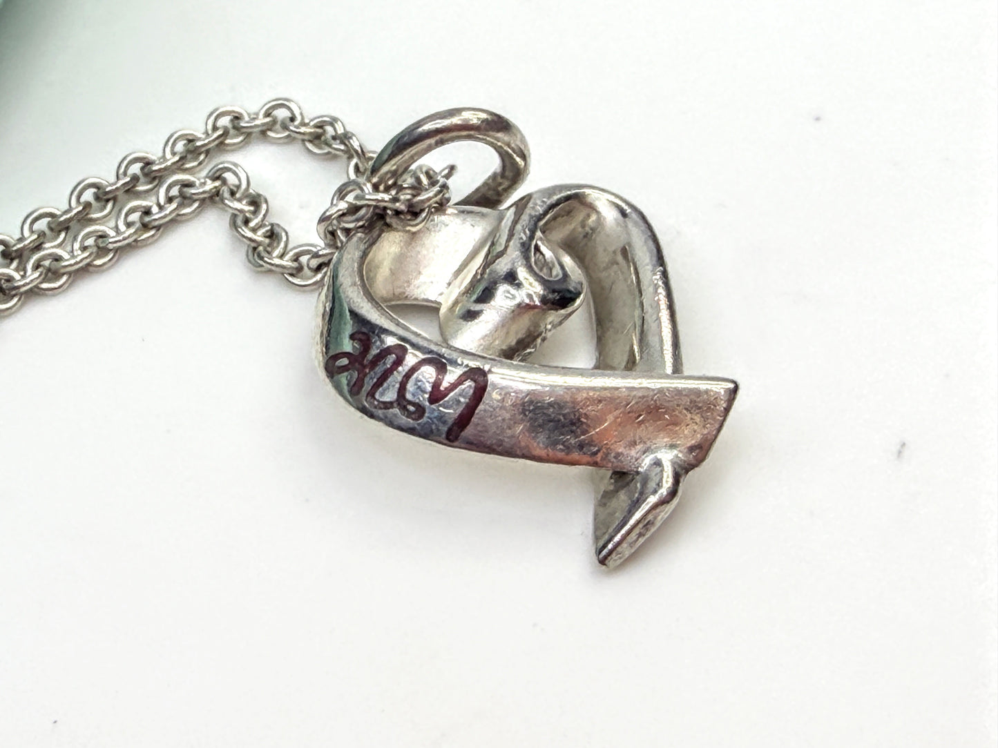 Vintage Tiffany & Co Paloma Picasso Love Heart Pendant Necklace 18" JR1605