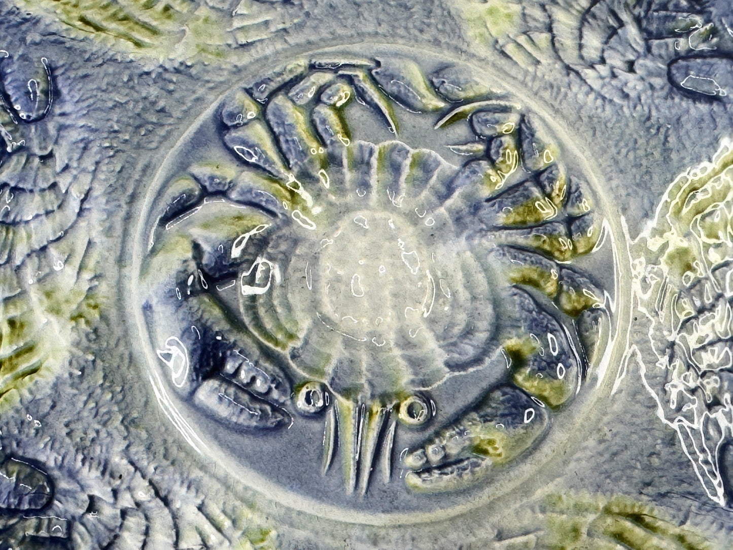 French Oyster Seafood Cockquilles Plates Porcelain Faience Sarreguemine A475