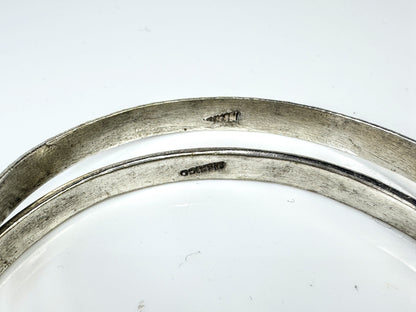 Vintage Sterling Silver Floral Embossed Stacking Bangle Bracelet 8" 28.5g JR1762