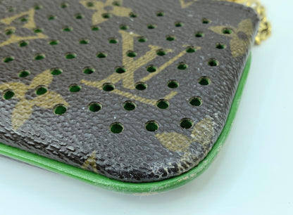 Vintage Louis Vuitton Ltd Edit Monogram Perforated Pochette Cles Key pouch GS695