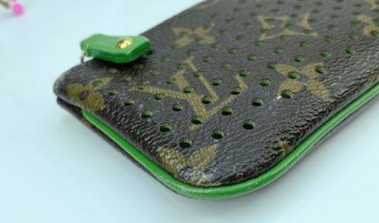 Vintage Louis Vuitton Ltd Edit Monogram Perforated Pochette Cles Key pouch GS695