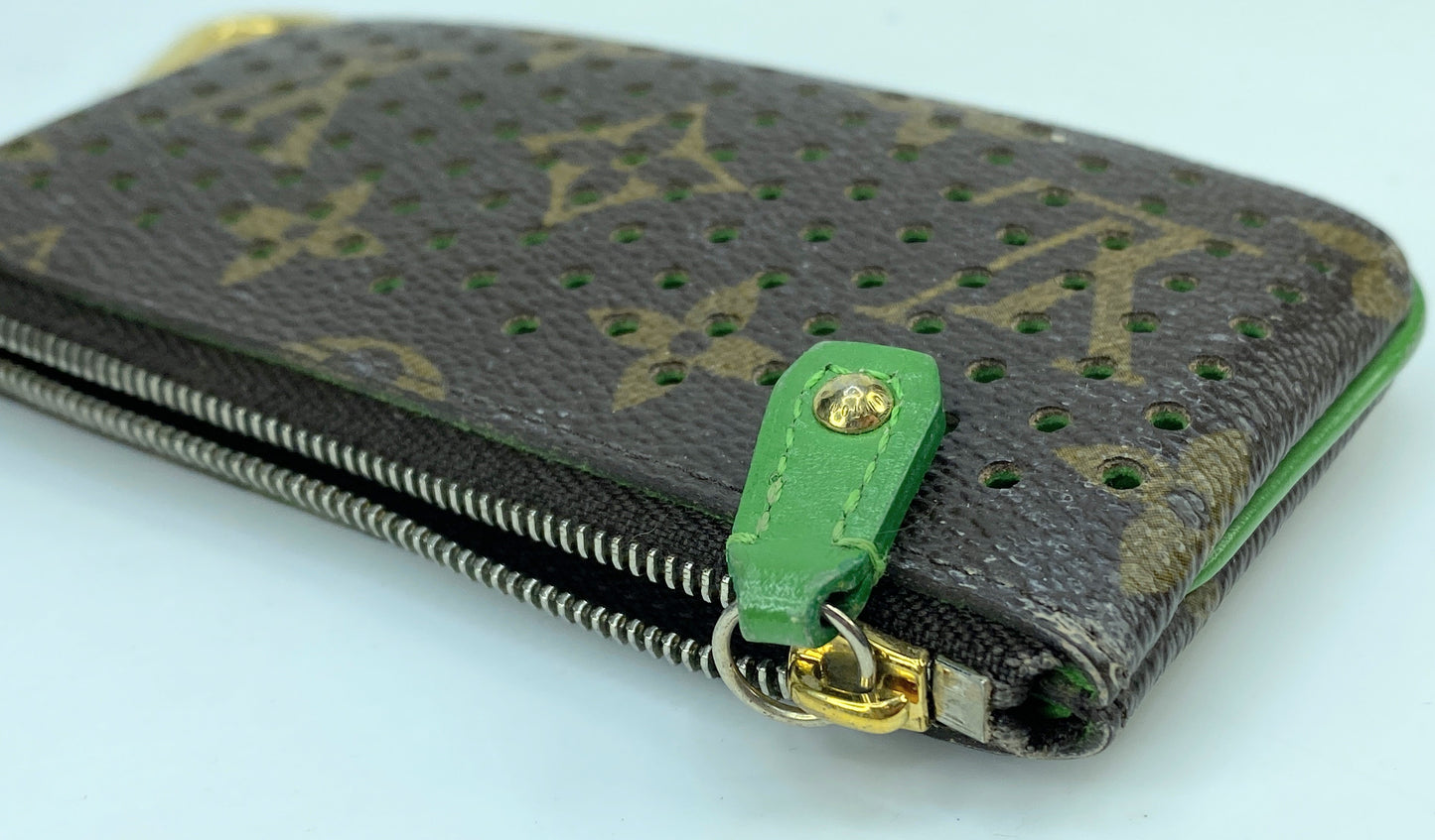 Vintage Louis Vuitton Ltd Edit Monogram Perforated Pochette Cles Key pouch GS695