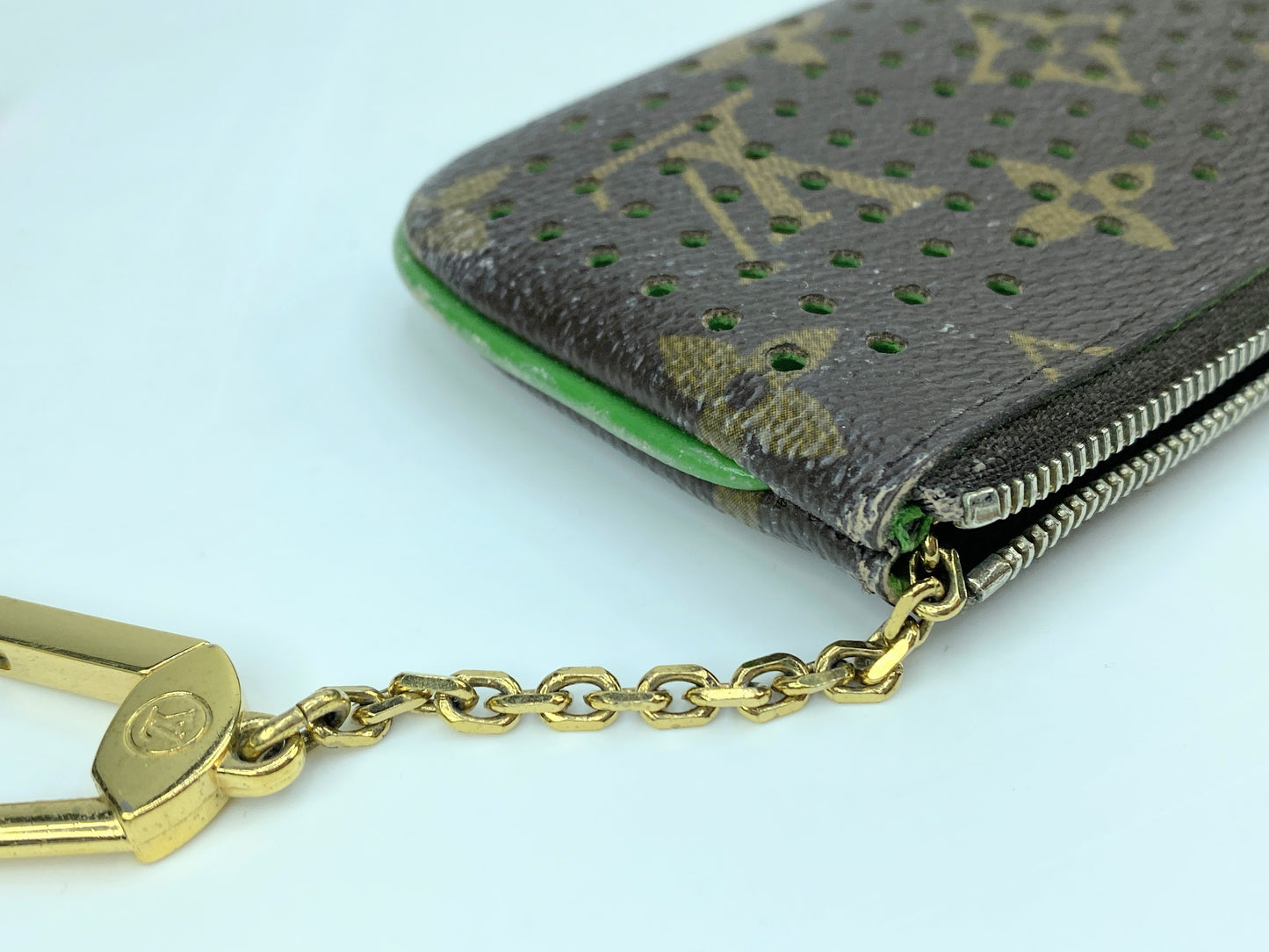 Vintage Louis Vuitton Ltd Edit Monogram Perforated Pochette Cles Key pouch GS695