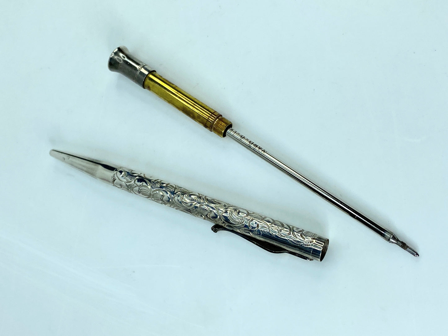 Yard-O-Led sterling silver perfecta victorian pen and refill set in box SS120