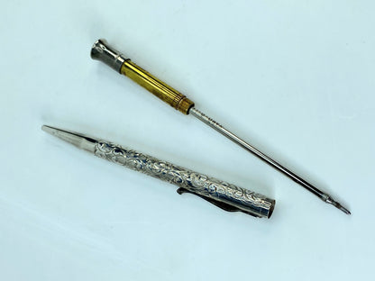 Yard-O-Led sterling silver perfecta victorian pen and refill set in box SS120