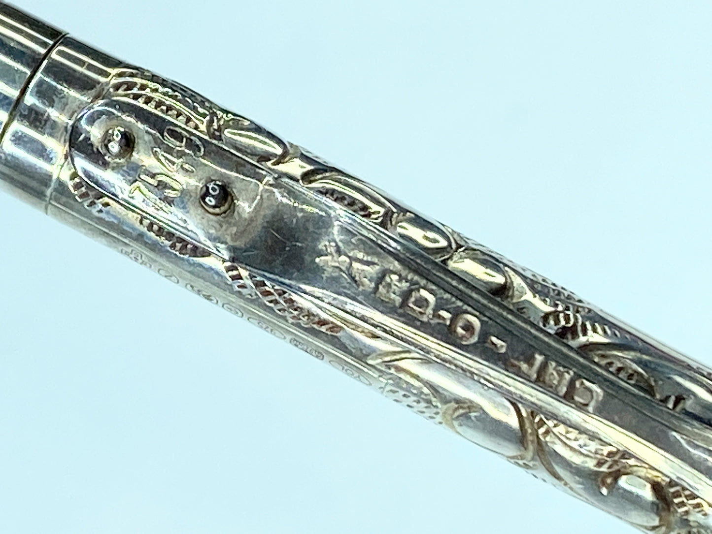 Yard-O-Led sterling silver perfecta victorian pen and refill set in box SS120