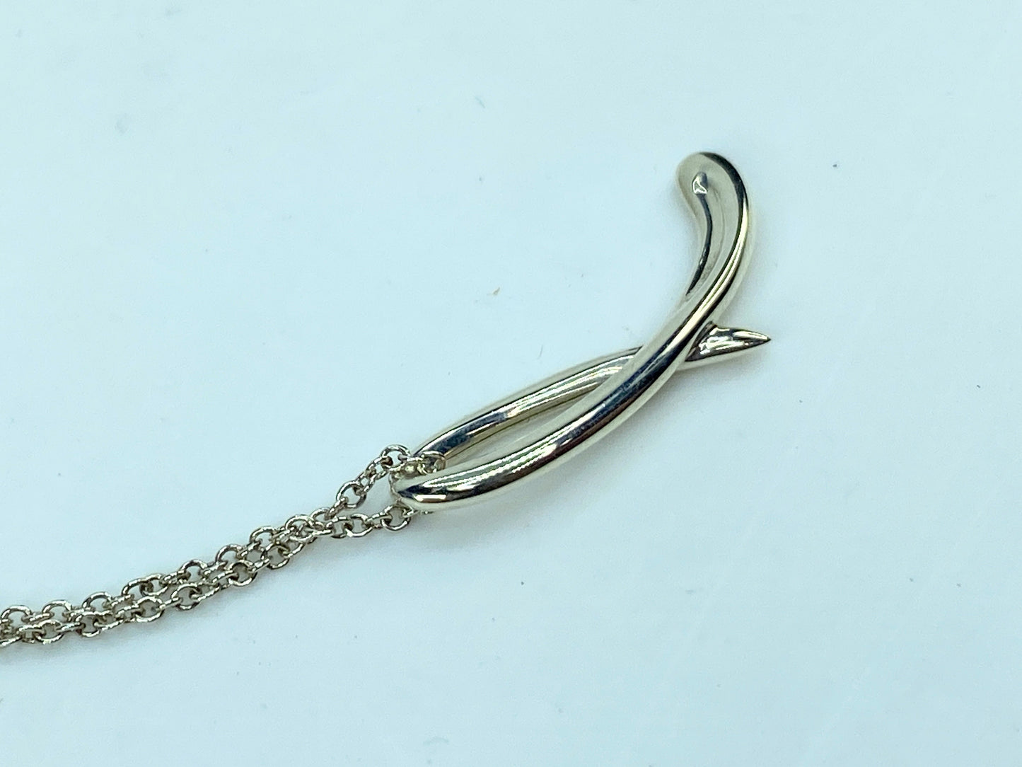 Vintage Tiffany & Co Elsa Peretti Letter “L” Alphabet sterling necklace JR1045