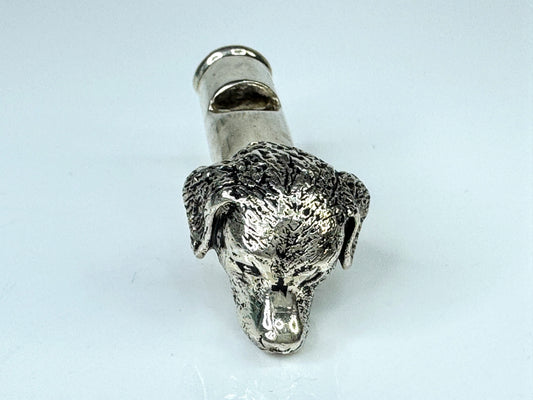 Sterling Silver Figural Dog Head Whistle Pendant 15.8g 1 5/8" x 3/4" SS429