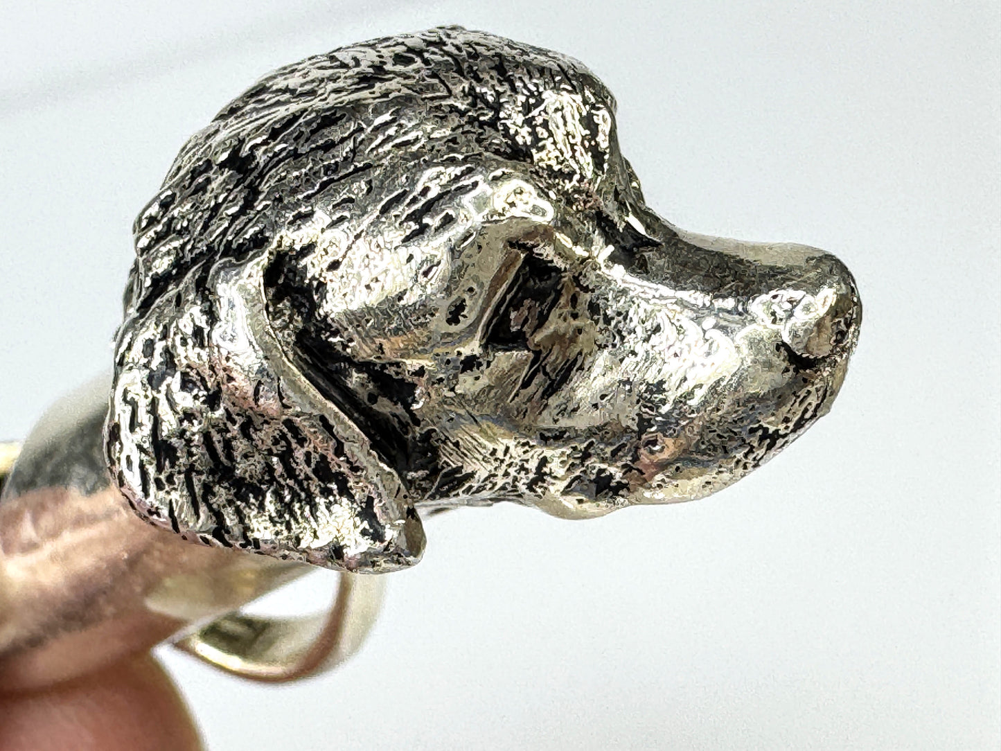 Sterling Silver Figural Dog Head Whistle Pendant 15.8g 1 5/8" x 3/4" SS429