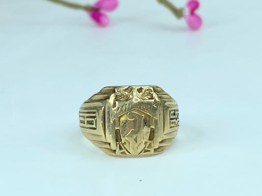 10K yellow gold High School class ring, s6 5.2g JR1046