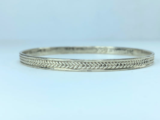 Norway Artisan Sterling Silver 925 texture slip on bangle 13.2g JR9586