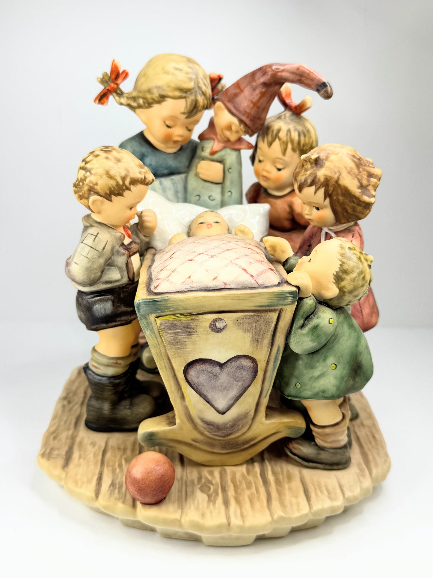 Hummel Century Ltd Collection TMK7 Rock-A-Bye 5 kids around a baby in bassinet A627
