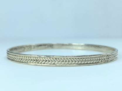 Norway Artisan Sterling Silver 925 texture slip on bangle 13.2g JR9586