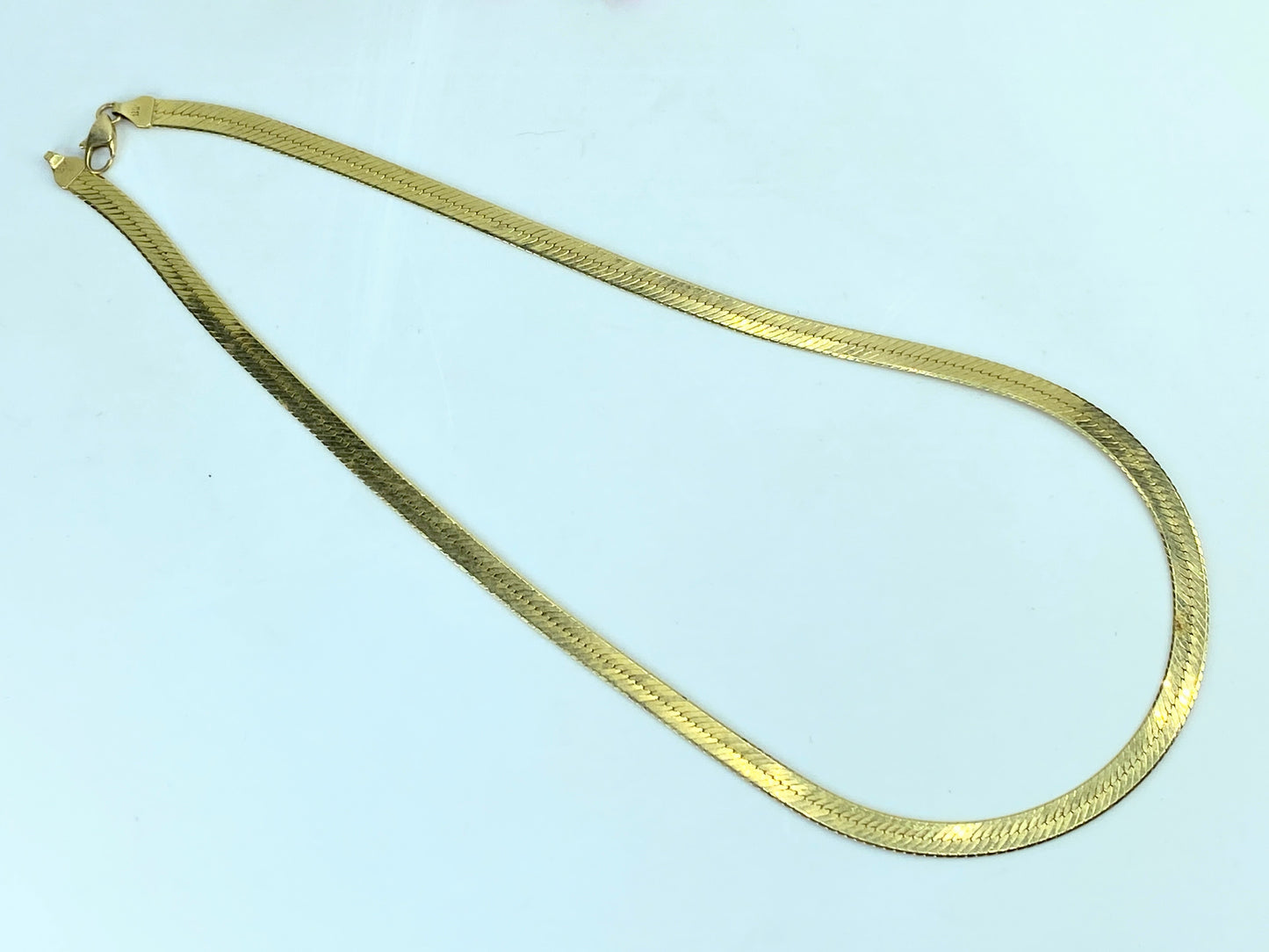 6.0mm Herringbone chain necklace in 14K yellow gold, 20" 20g JR1047
