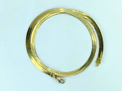 6.0mm Herringbone chain necklace in 14K yellow gold, 20" 20g JR1047