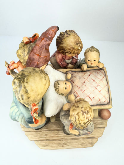 Hummel Century Ltd Collection TMK7 Rock-A-Bye 5 kids around a baby in bassinet A627