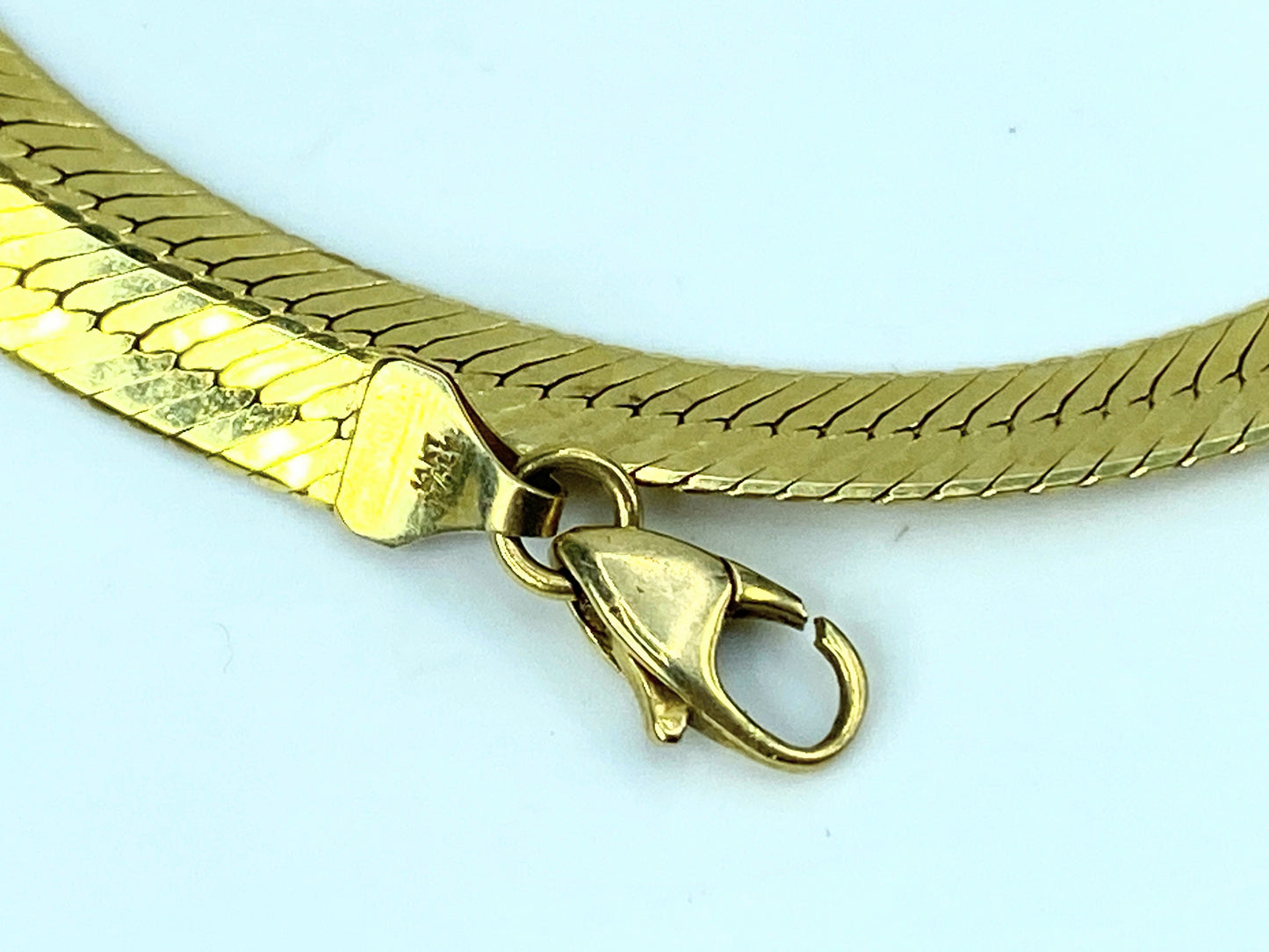 6.0mm Herringbone chain necklace in 14K yellow gold, 20" 20g JR1047