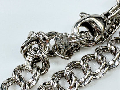 Vintage James Avery Sterling Silver Double Link Charm Bracelet Heart 7" JR1770