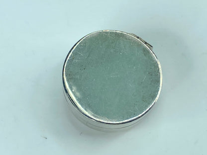 Round Sterling Silver Hinged Pill Box Shape Etched sterling 925 7g 1.0" SS65