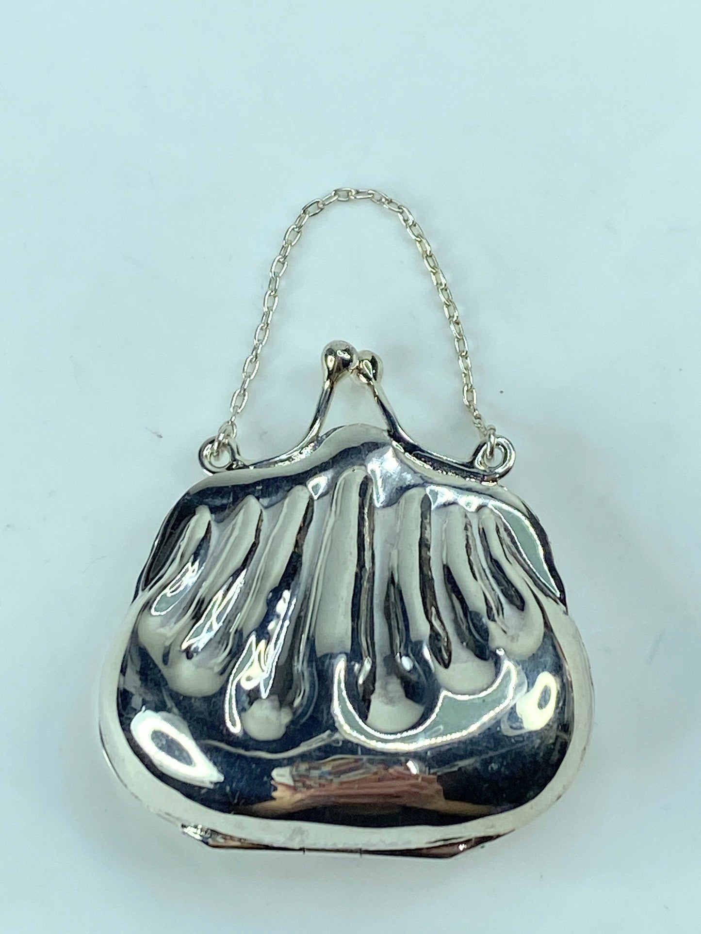Antique Sterling Silver Figural Pill Box as a Purse-ca. 1900s SS66