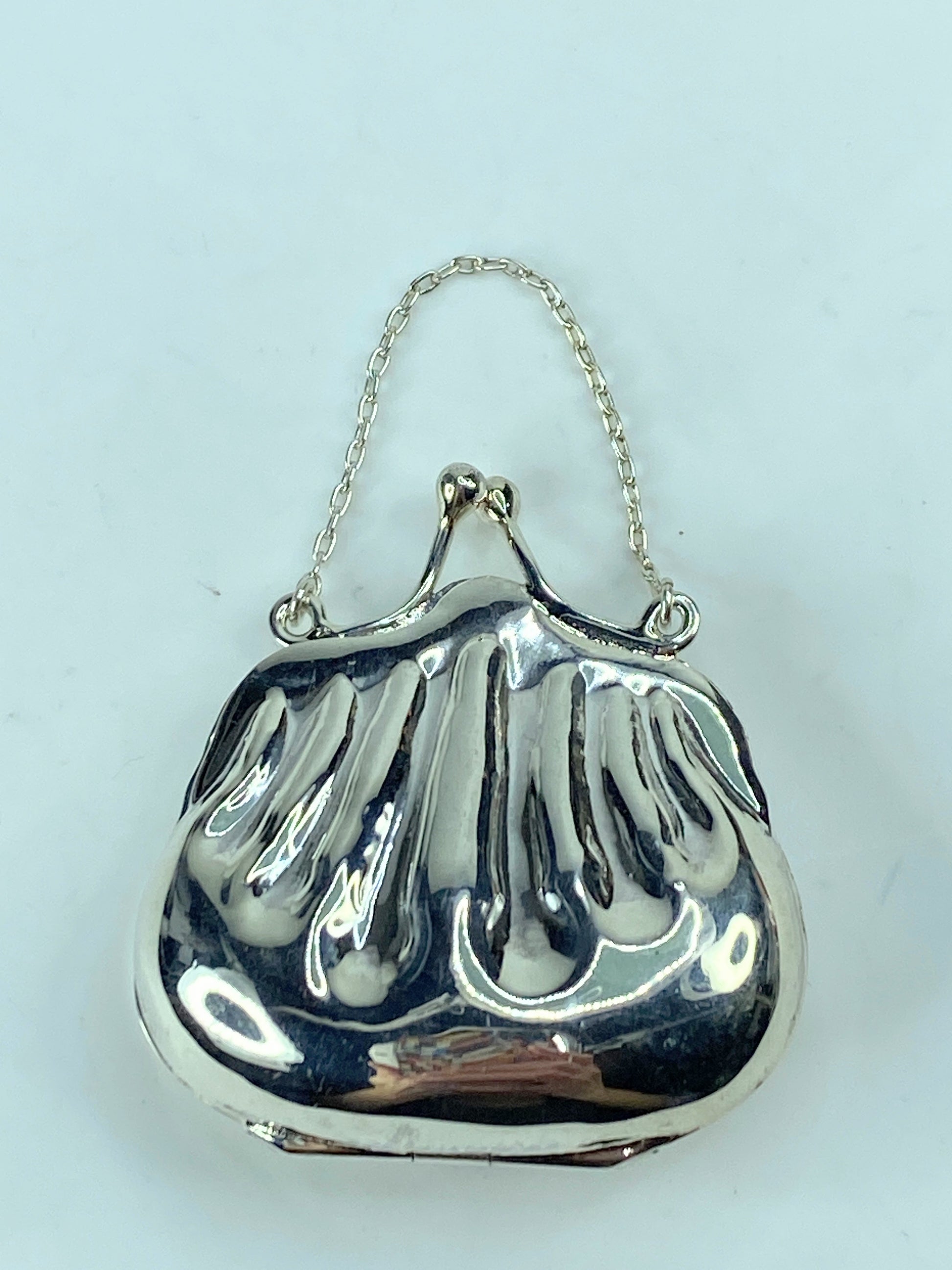 Antique Sterling Silver Figural Pill Box as a Purse-ca. 1900s SS66