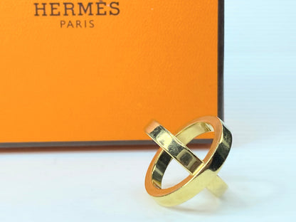 Authentic Hermes  Cosmos Scarf Ring Gold tone No box GS117