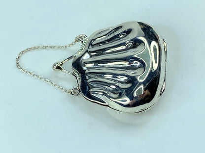 Antique Sterling Silver Figural Pill Box as a Purse-ca. 1900s SS66