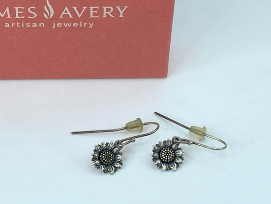 James Avery Sterling Silver wild sunflower earrings 1.0" 3.0g JR1049