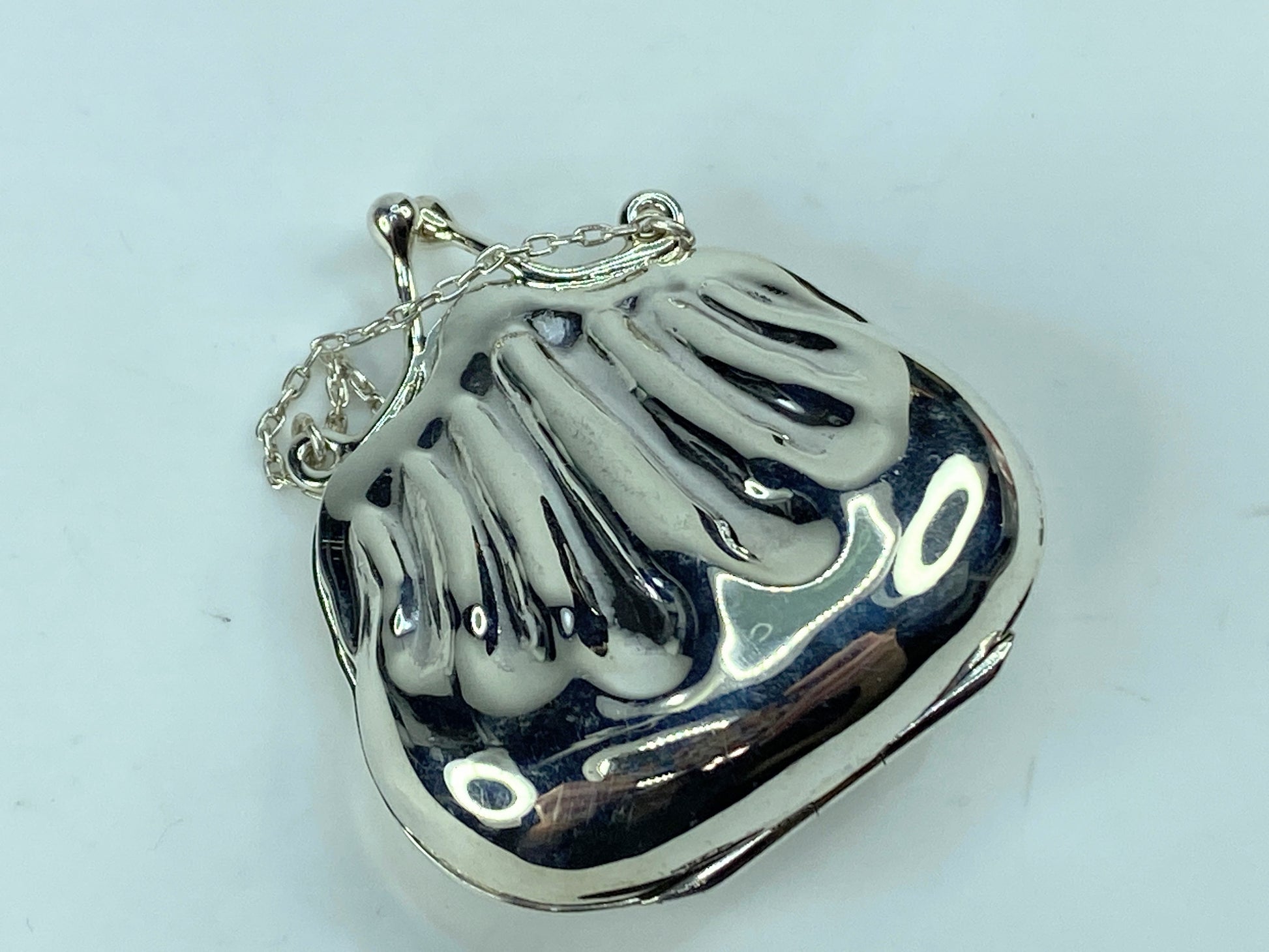 Antique Sterling Silver Figural Pill Box as a Purse-ca. 1900s SS66