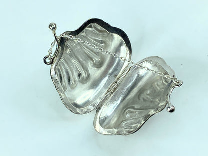 Antique Sterling Silver Figural Pill Box as a Purse-ca. 1900s SS66