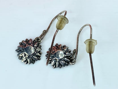 James Avery Sterling Silver wild sunflower earrings 1.0" 3.0g JR1049