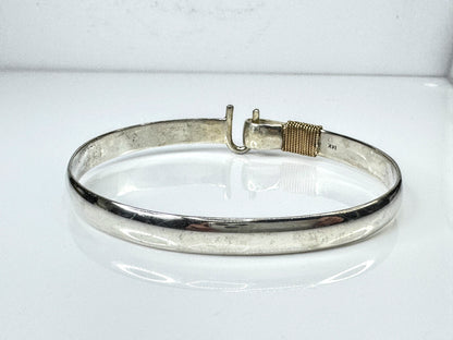 Men’s Handmade Sterling Silver & 14K Gold Hook Bangle Bracelet JR1771