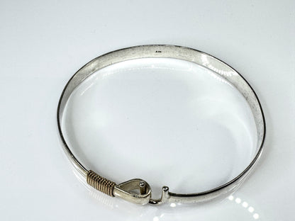 Men’s Handmade Sterling Silver & 14K Gold Hook Bangle Bracelet JR1771
