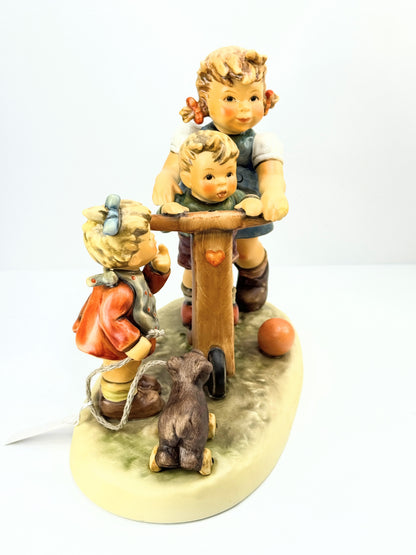 Hummel century collection "Scooter Time" figurine with wood base A629