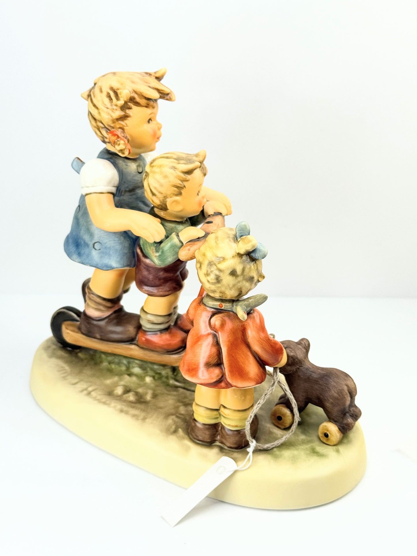 Hummel century collection "Scooter Time" figurine with wood base A629