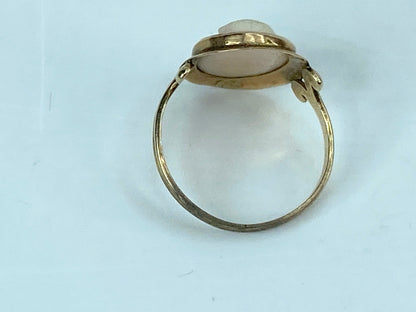 Antique 10K Gold Cameo Ring Engraved, Bust, Oval 2g size 6 JR1050