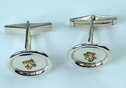 Tiffany & Co 18K gold Sterling silver 925 Button Cufflinks 11.1g GS120