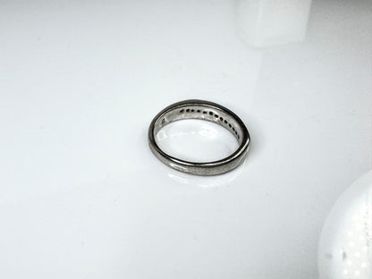 Sterling Silver Diamond Pavé Curved Band Ring  s7.25 3.4g JR1773