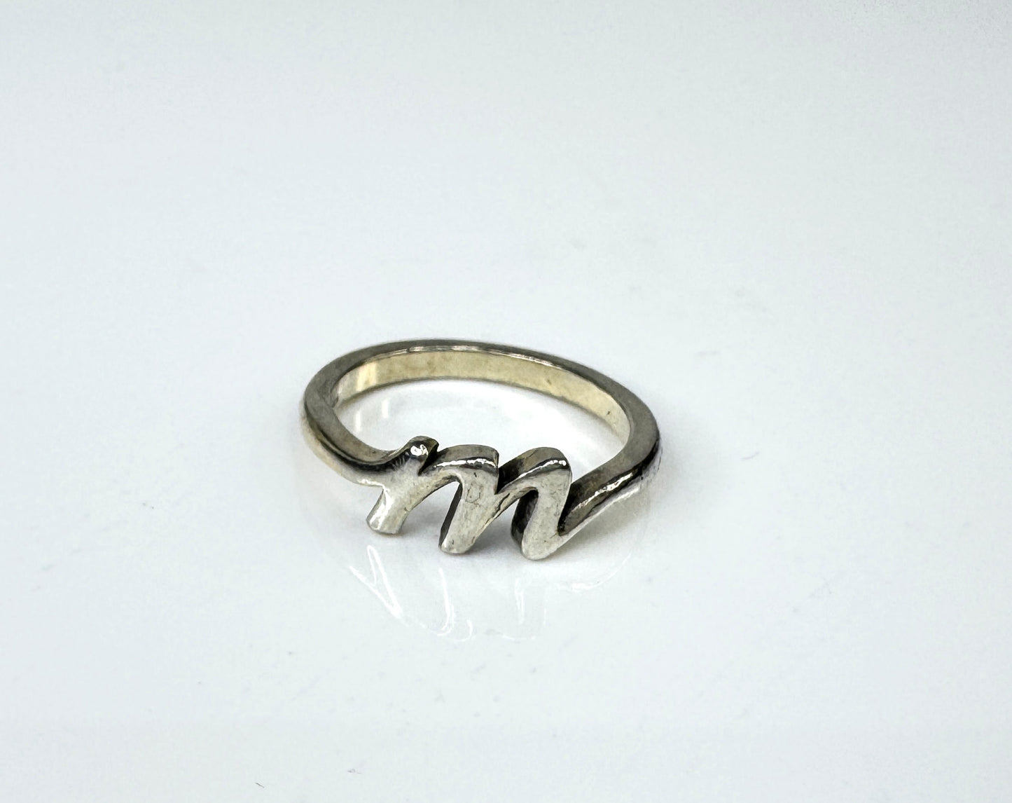 Vintage James Avery Sterling Silver Script Initial "M" Ring s6 2.7g JR1774