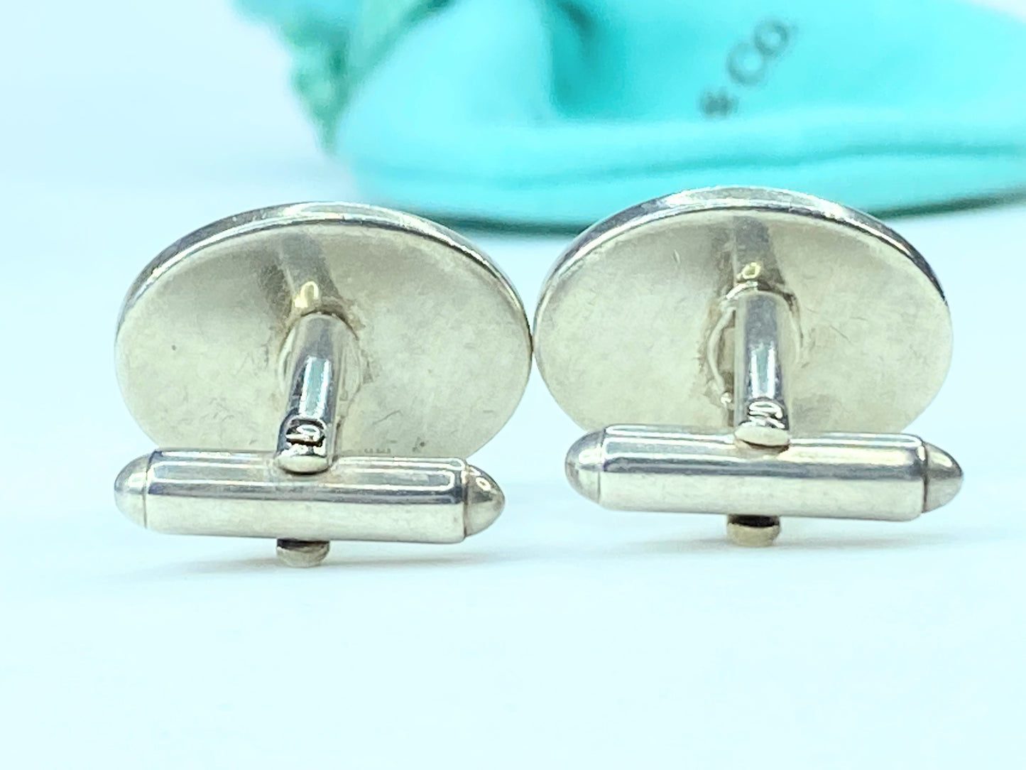 Authentic Tiffany & co. 18k 750 Yellow Gold, 925 Sterling Silver Cufflinks GS121