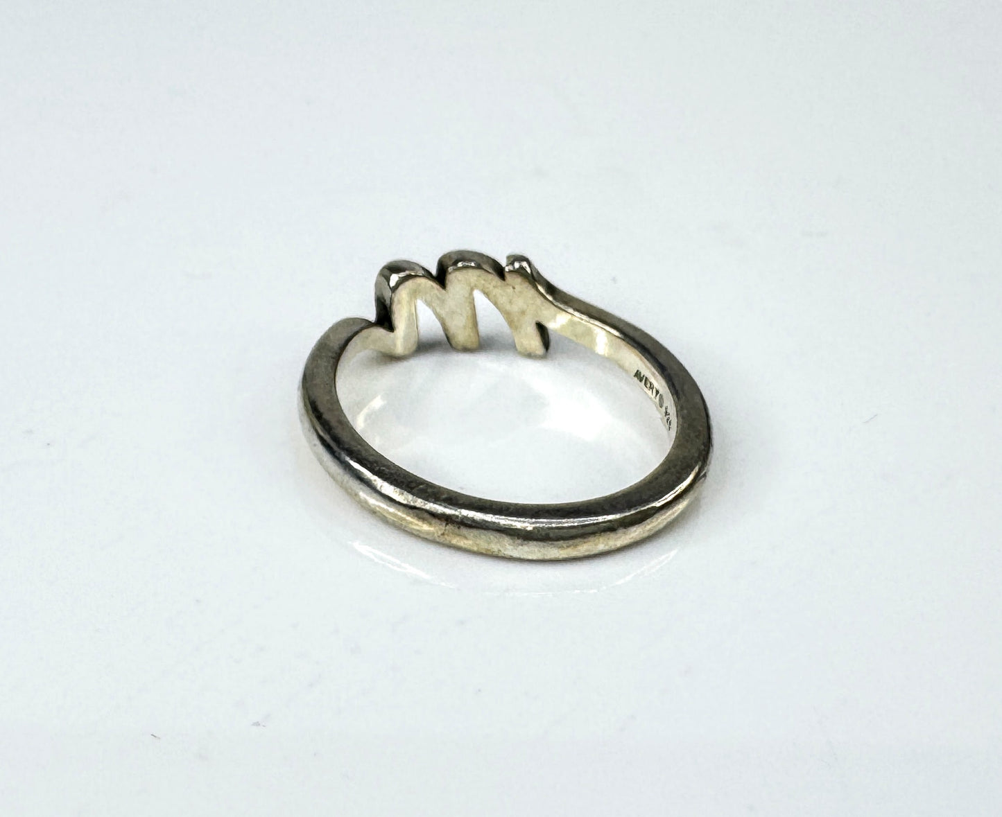 Vintage James Avery Sterling Silver Script Initial "M" Ring s6 2.7g JR1774