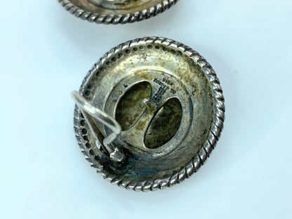 Retired James Avery large Round Rope 14K Domed Sterling rope Earrings JR1052