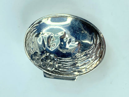 Sterling Silver Crescent Moon Lady's Face Pill Snuff hinged box 10.6g SS70