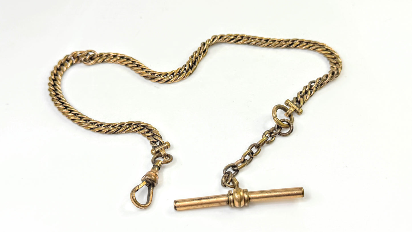 Antique Victorian Gorham G&MF Co Gold Filled Pocket Watch Chain 25.9g 14" SS337