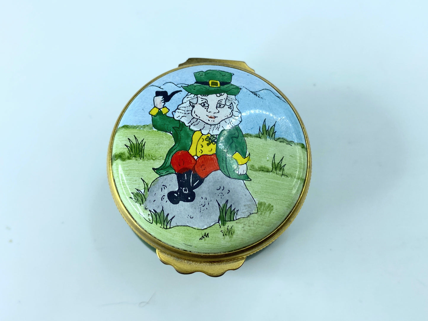 London Enamel hand painted Humpty Dumpty trinket box A134