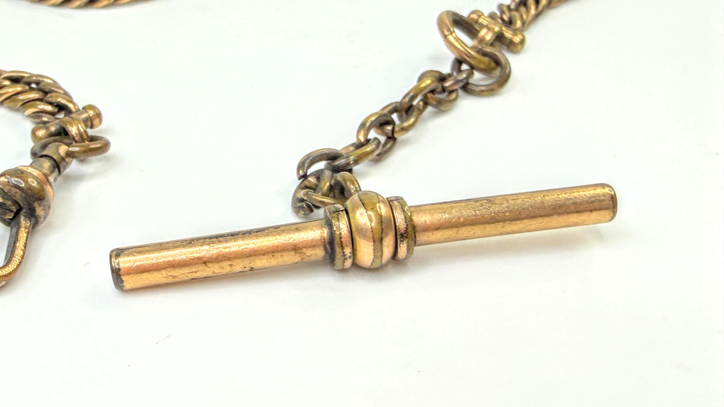 Antique Victorian Gorham G&MF Co Gold Filled Pocket Watch Chain 25.9g 14" SS337