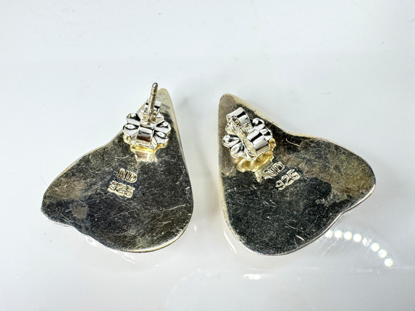 Sterling Silver Modernist Hollow Clip Earrings, Large Sculptural Design JR1775