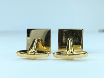 Charming Dior Square texture CD logo gold tone cufflink S122