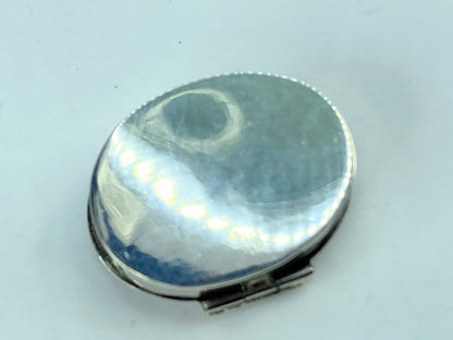 Sterling Silver Crescent Moon Lady's Face Pill Snuff hinged box 10.6g SS70