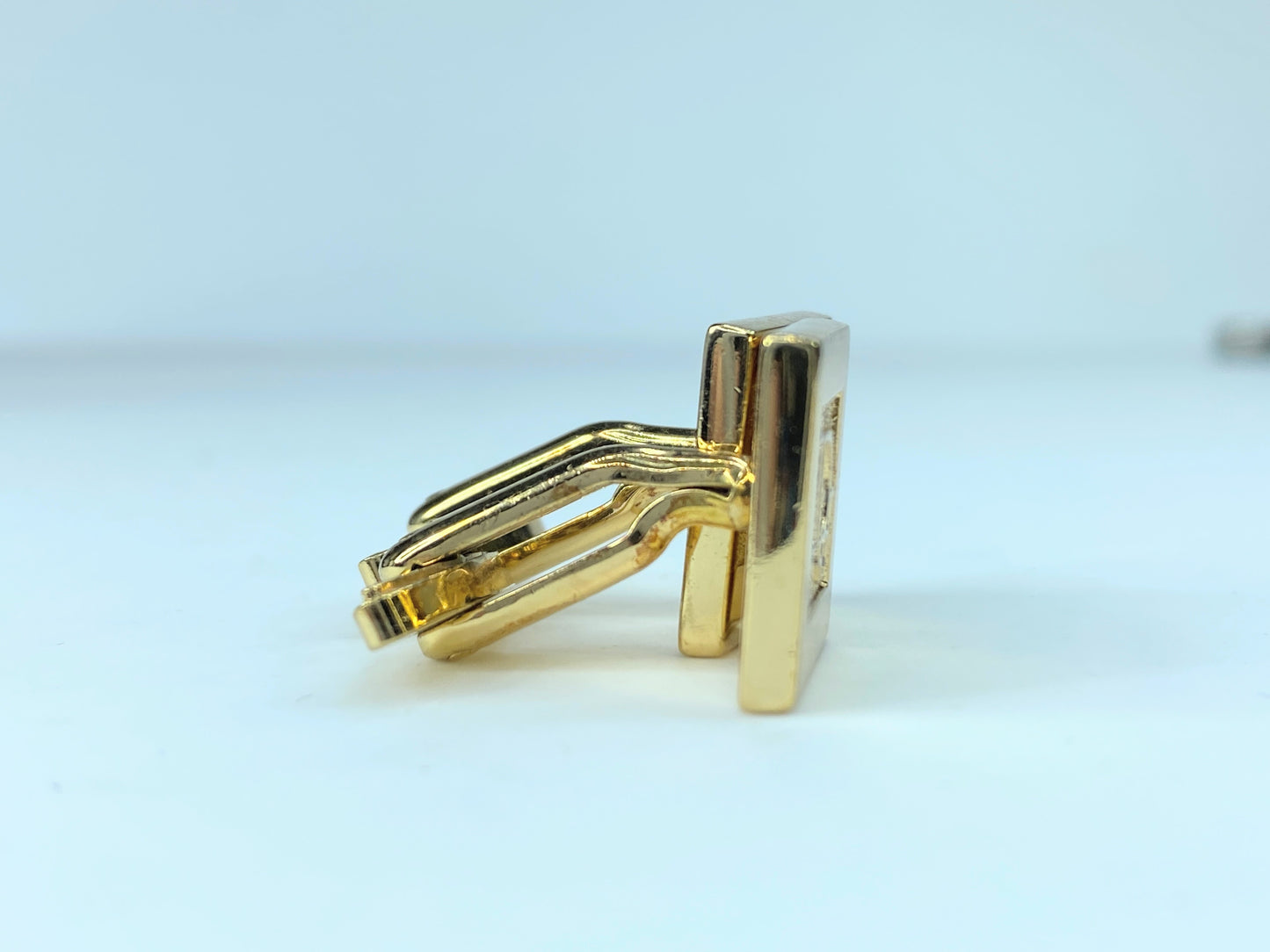 Charming Dior Square texture CD logo gold tone cufflink S122